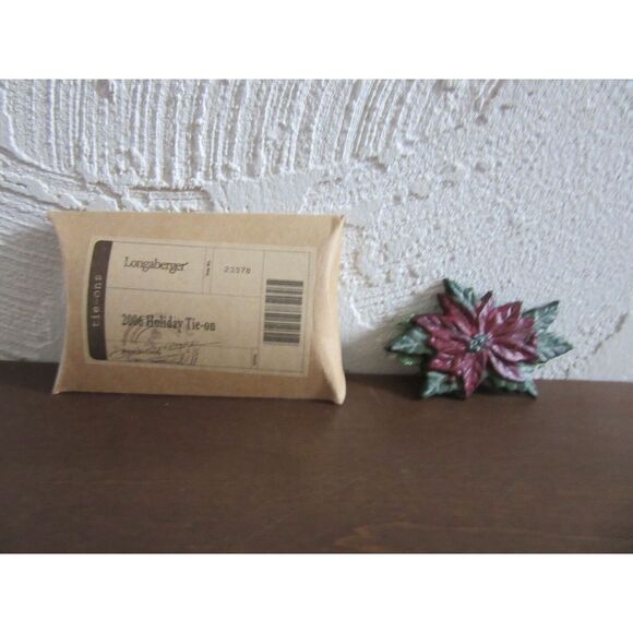 LONGABERGER HOLIDAY POINSETTIA TIE-ON  - NEW - Picture 3 of 3
